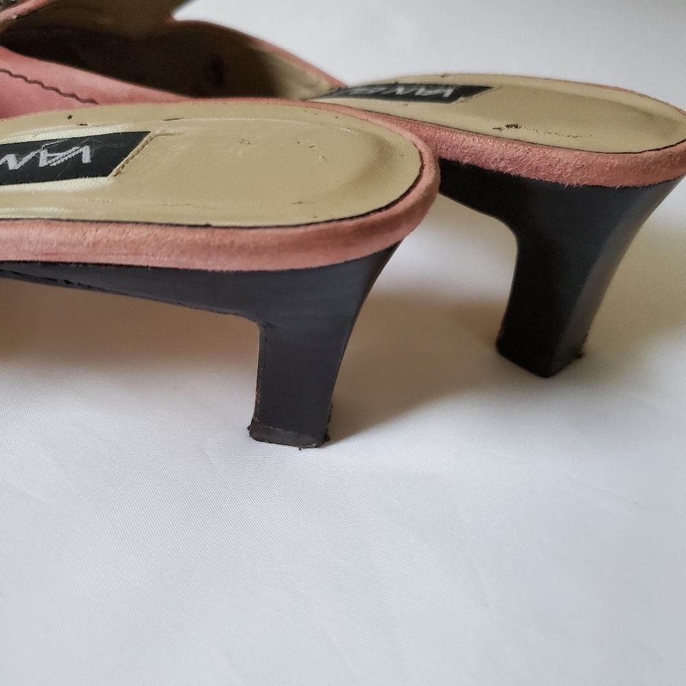 SOLD - SOLD - SOLD  Van Eli Pink Suede Slides - Picture 13 of 14